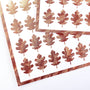 copper-colored oak leaf stickers.