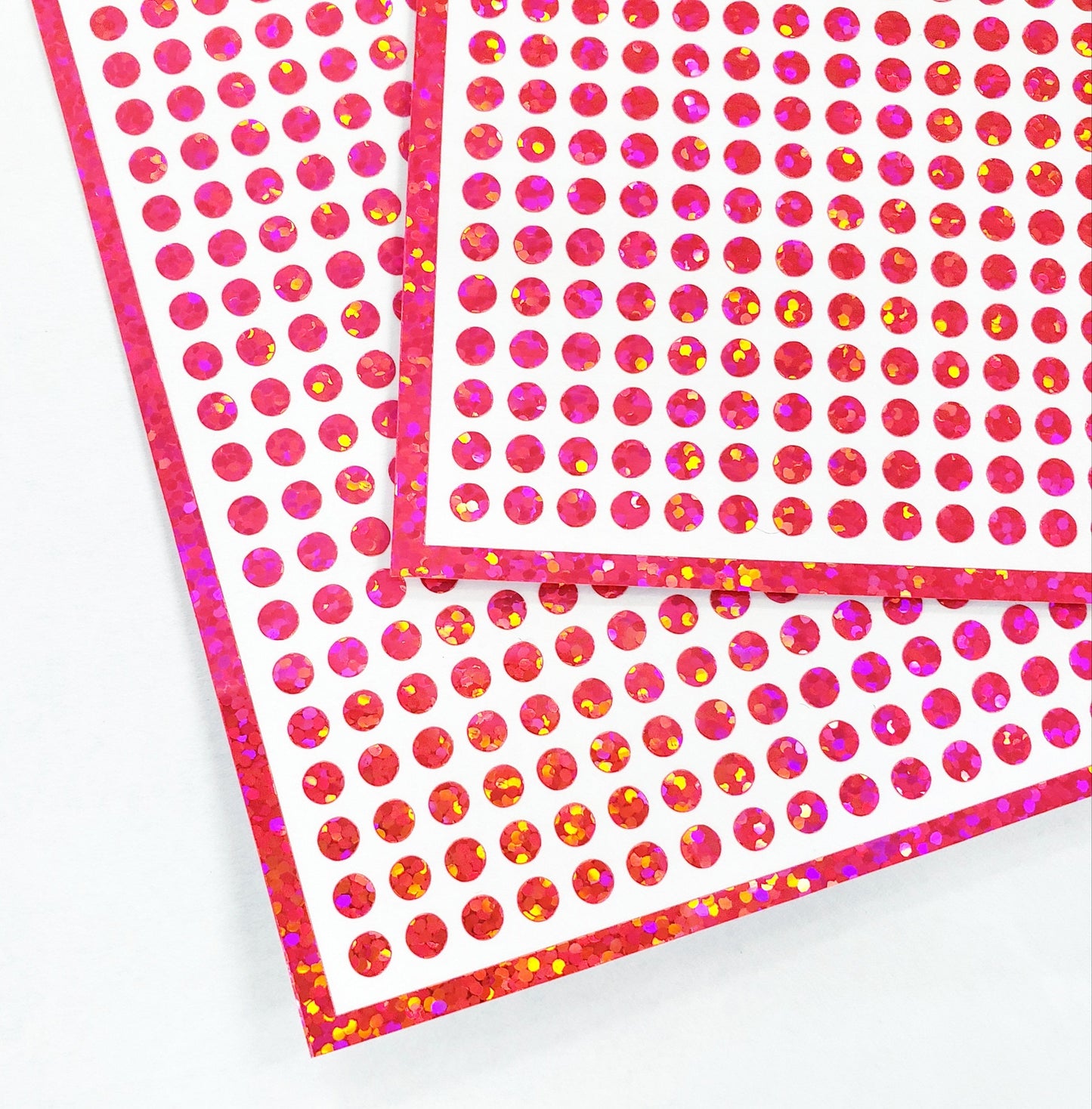 Extra Small Pink Dot Stickers, set of 750 micro sized neon pink glitter dots for daily journals, planners, trackers, calendars and crafts.