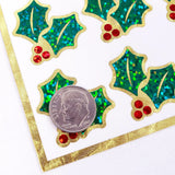 Holly Stickers for Christmas Card Envelopes, set of 20