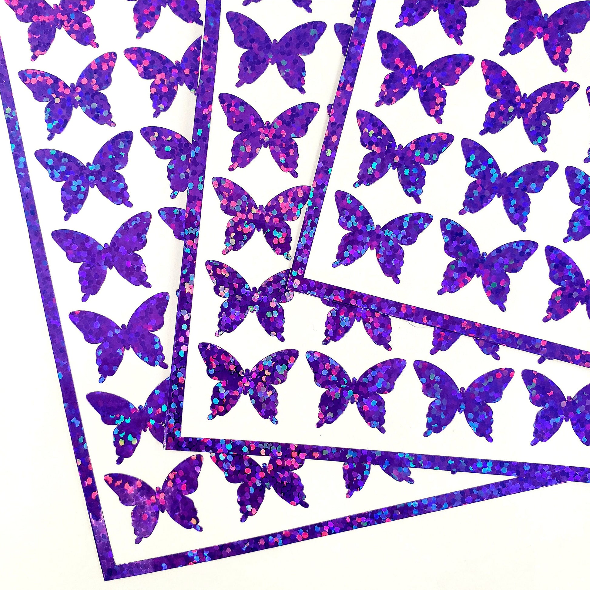 Purple Butterfly Stickers, set of 25