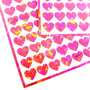 Bubblegum Pink Hearts Sticker Sheet. Set of 104 sparkly vinyl decals for planners, notebooks, journals, and crafts. Pink half inch hearts.