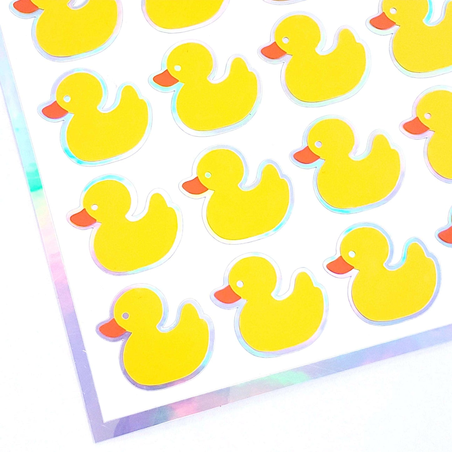 Rubber Ducky Stickers, set of 35 small duck vinyl decals. Stickers for scrapbook pages, journals, baby bath time schedule and goal charts.