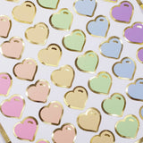 Pastel Rainbow Heart Stickers for Valentine's Day Cards and envelopes, set of 60 small heart decals for journals, notes and scrapbooks.