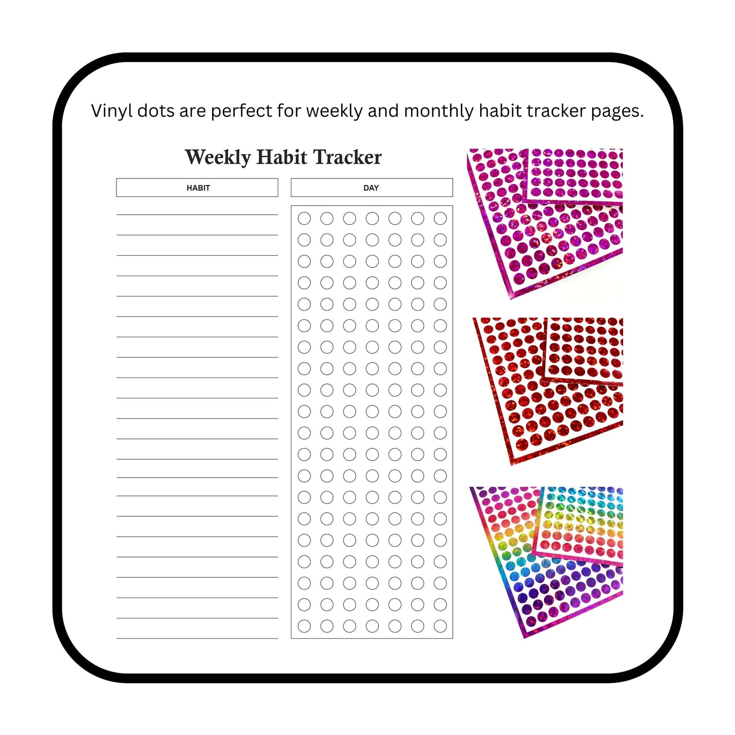 Neon Rainbow Dots Stickers, set of 368