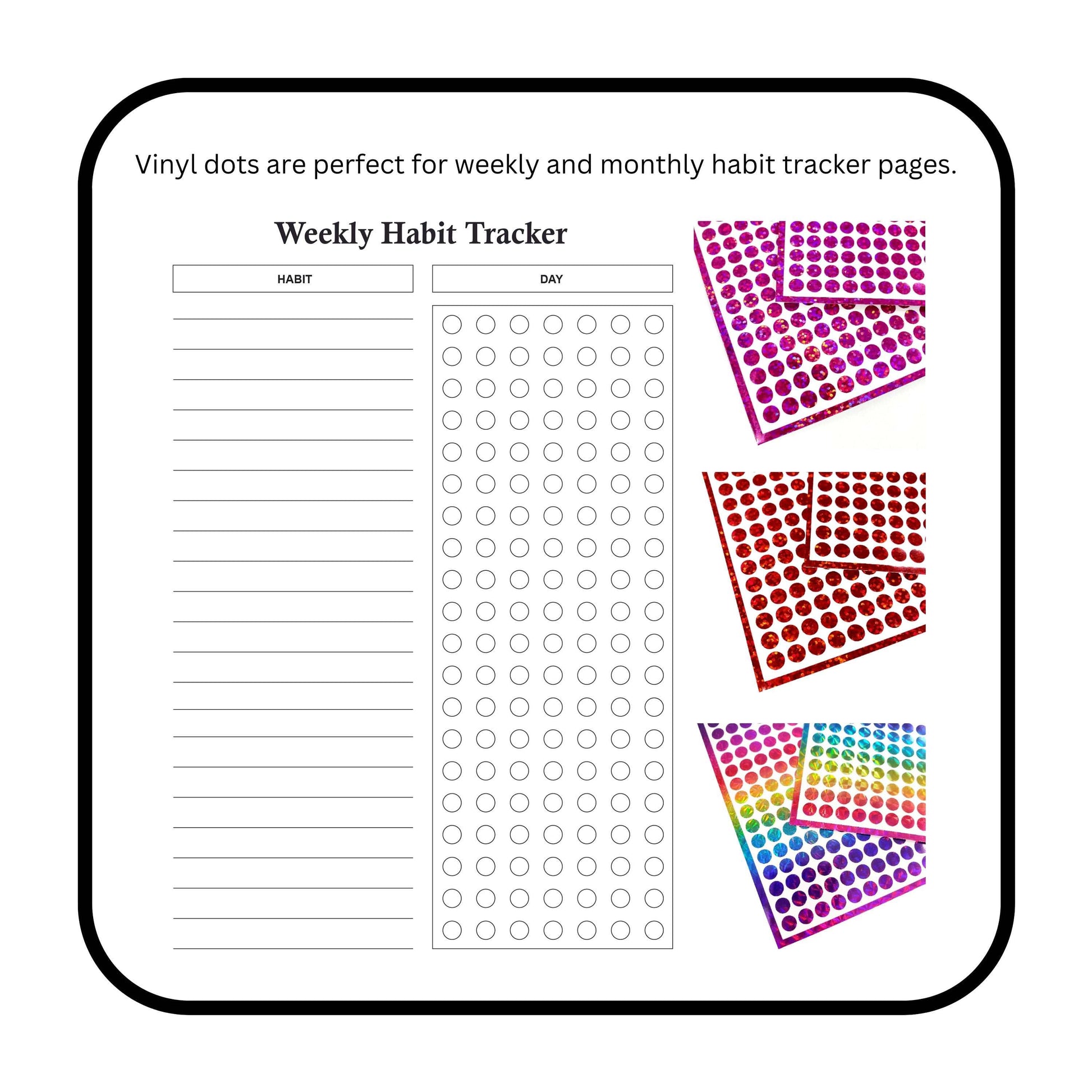 Neon Rainbow Dots Stickers, set of 368