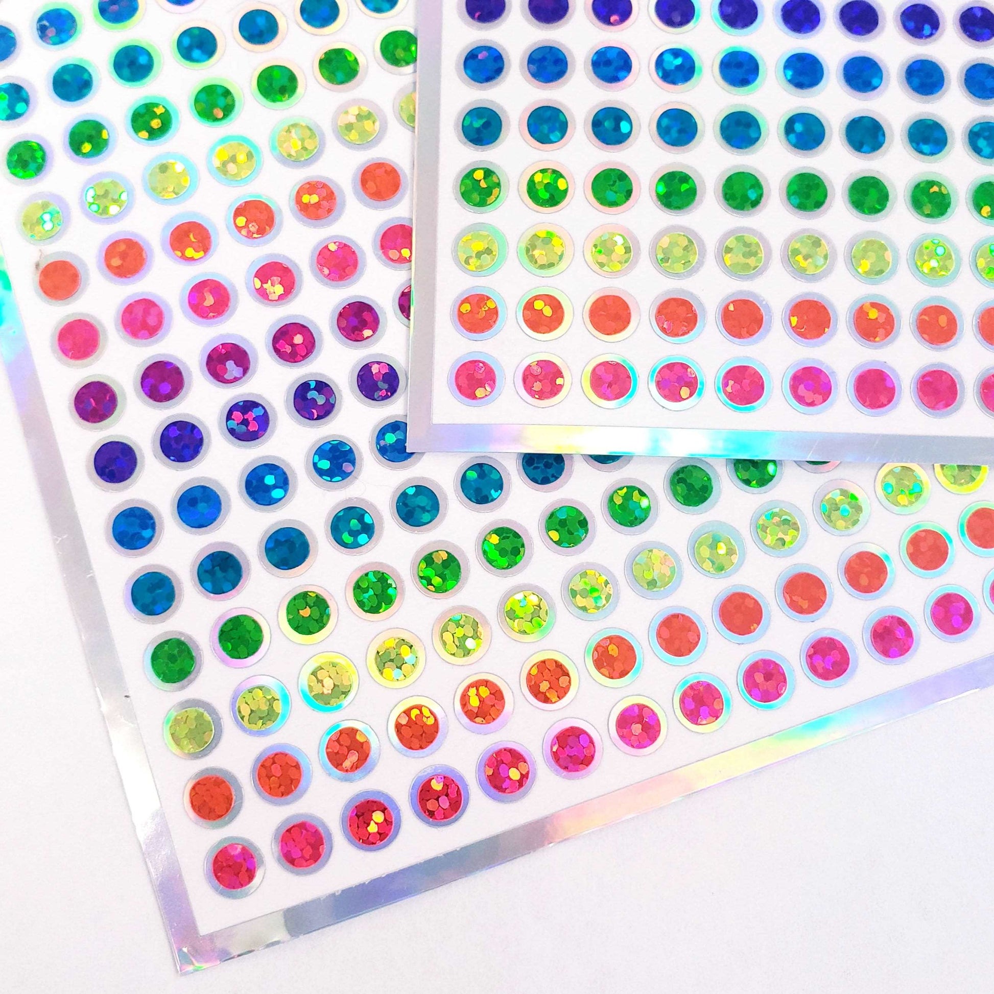 Neon Rainbow Dots Stickers, set of 368