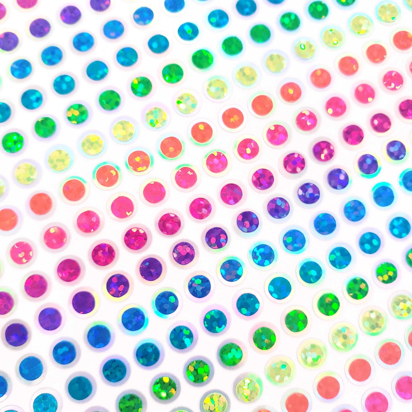 Neon Rainbow Dots Stickers, set of 368