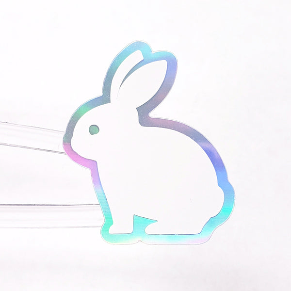 White Easter Bunny Stickers, set of 30 cute vinyl bunnies
