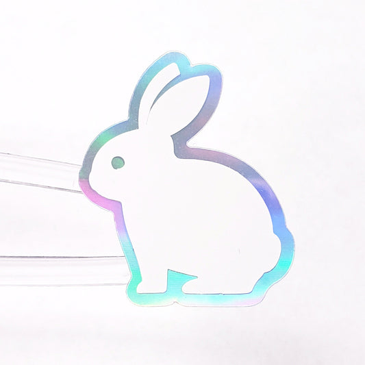 White Easter Bunny Stickers, set of 30 cute vinyl bunnies