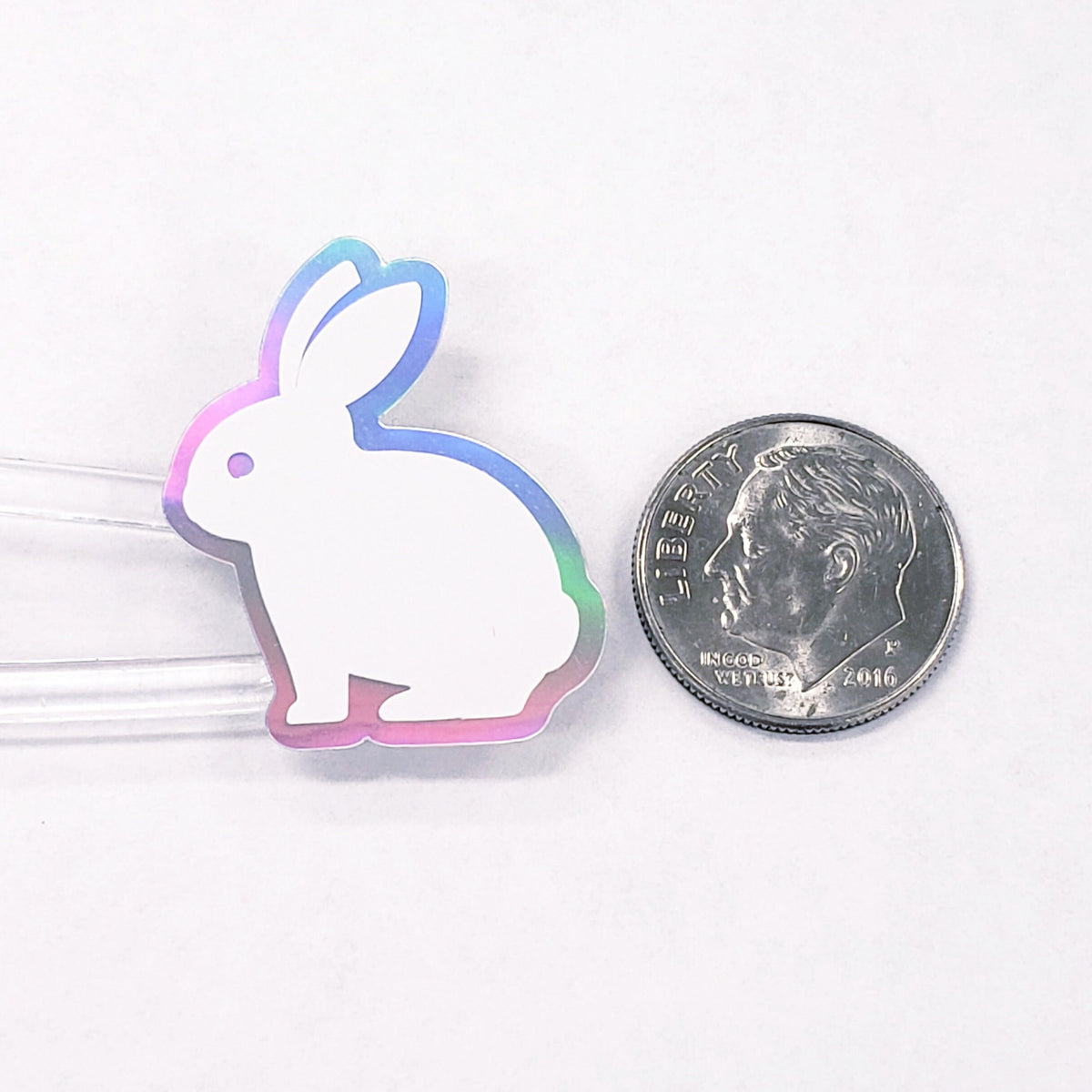 White Easter Bunny Stickers, set of 30 cute vinyl bunnies