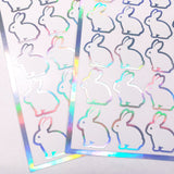 White Easter Bunny Stickers, set of 30 cute vinyl bunnies