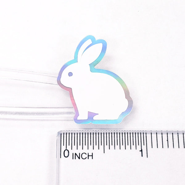 White Easter Bunny Stickers, set of 30 cute vinyl bunnies
