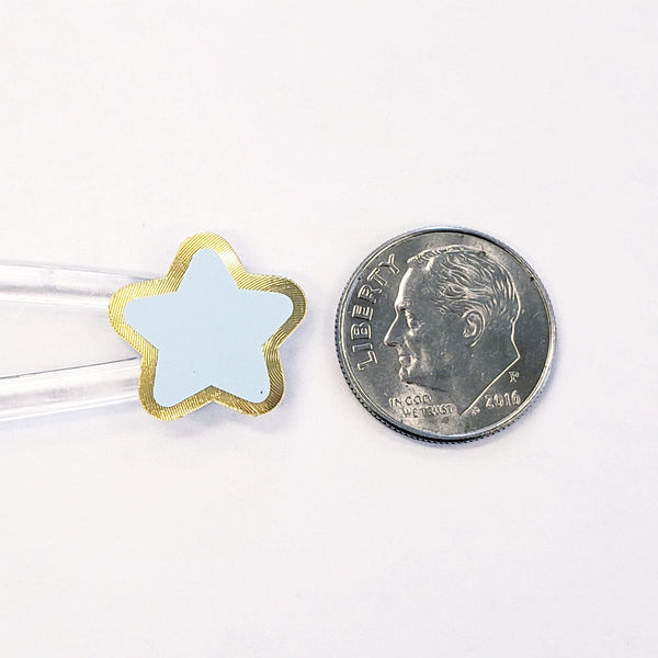 Pastel Rainbow Star Stickers, set of 70 small soft color kawaii stars for cards, envelopes, invitations, laptops and crafts. Silver outline