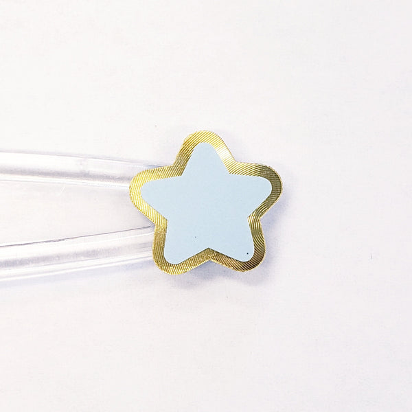 Pastel Rainbow Star Stickers, set of 70 small soft color kawaii stars for cards, envelopes, invitations, laptops and crafts. Silver outline
