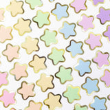 Pastel Rainbow Star Stickers, set of 70 small soft colored kawaii stars for cards, journals, envelopes, invitations, laptops and crafts.