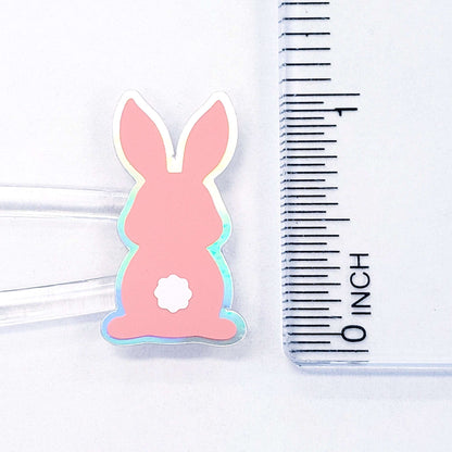 Pastel Bunny Stickers, set of 48 cute multi color pastel vinyl bunnies for Spring crafts, Easter baskets and Mother's Day cards.