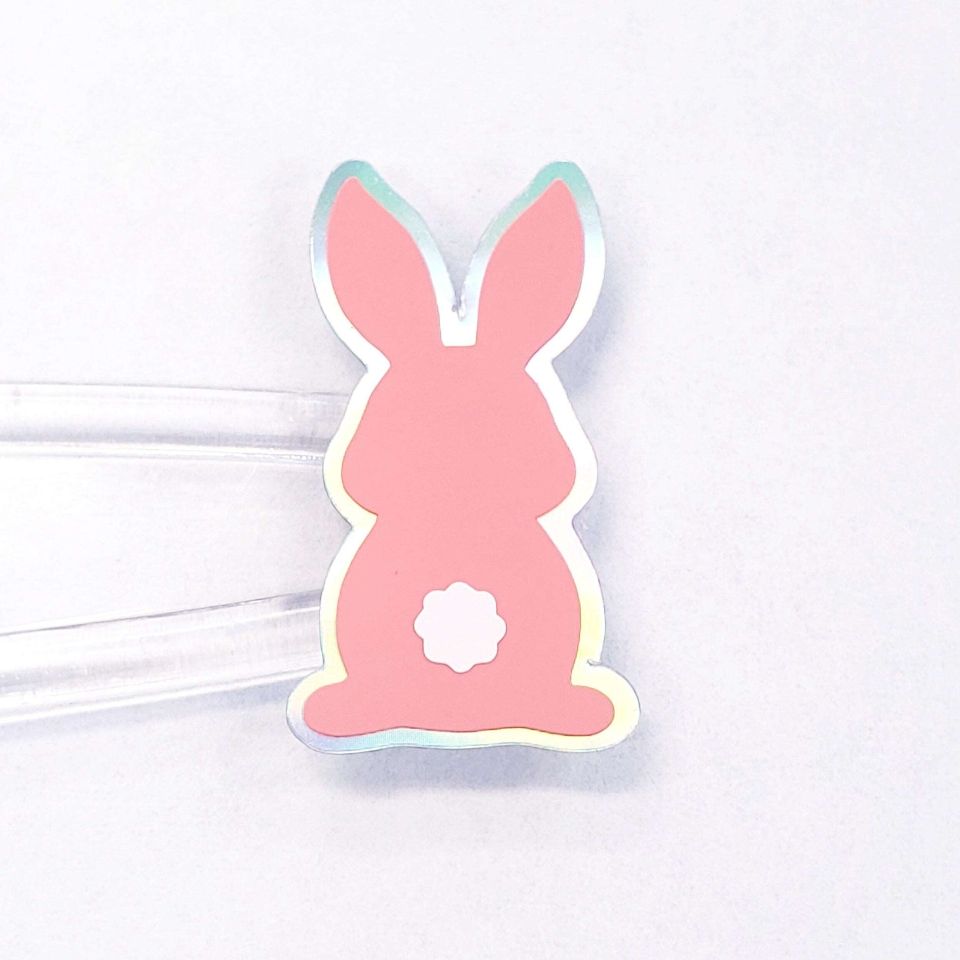 White Easter Bunny Stickers, set of 48 cute vinyl bunnies for Spring crafts, Easter baskets and Mother's Day cards.