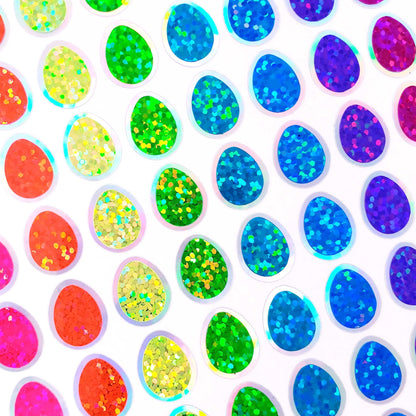 Easter Egg Stickers, set of 80 small neon eggs for invitations, envelopes and journals, scrapbook page embellishment, sticker gift for kids
