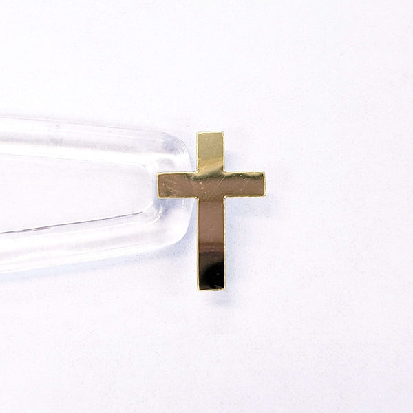 Small Gold Cross Stickers, set of 144 mirror gold religious crosses for envelopes, bible study, church group, block style, gold cross decals