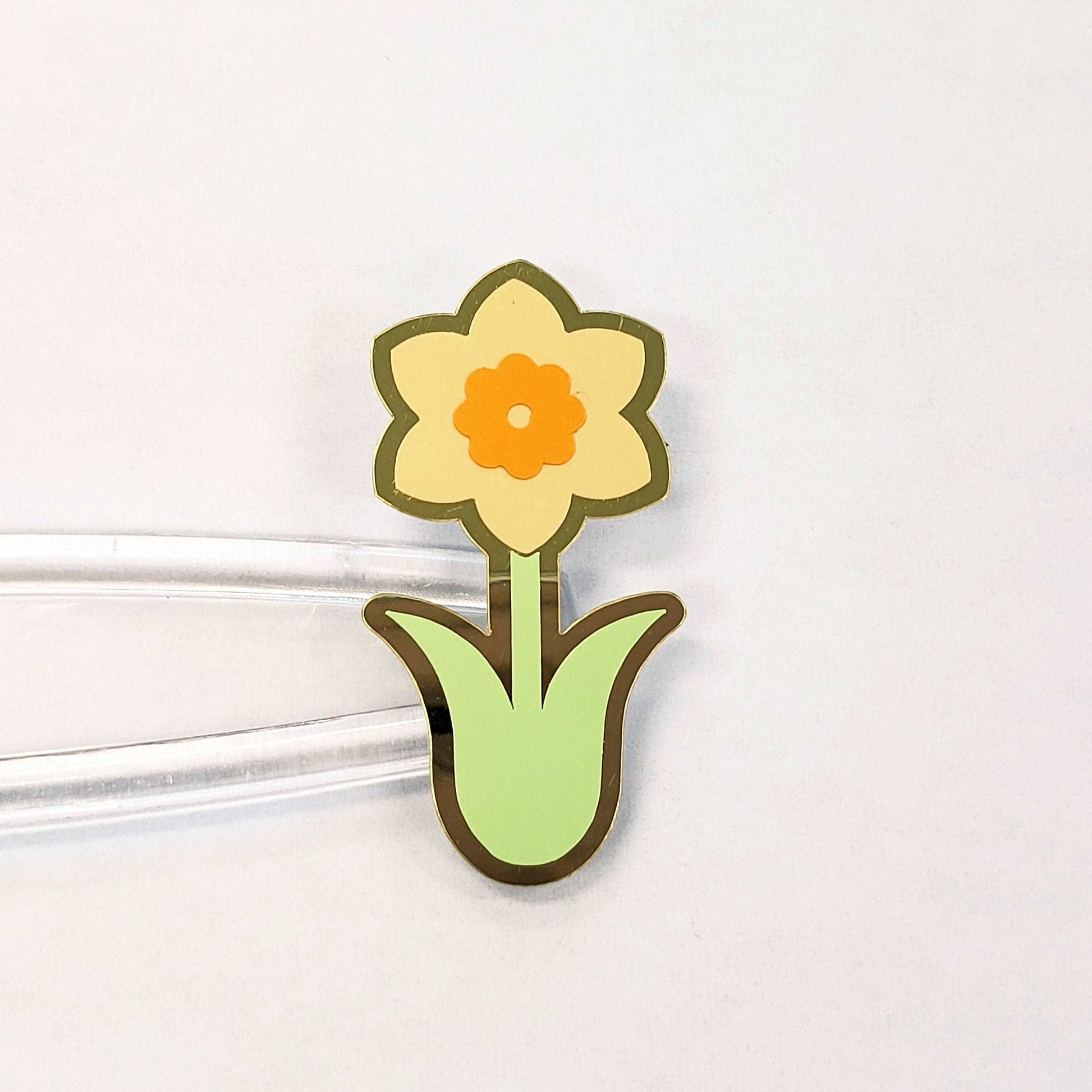 Pastel Yellow Daffodil Stickers, set of 35 flower decals for Easter, Mother's Day, Spring weddings, sticker gift for gardeners.