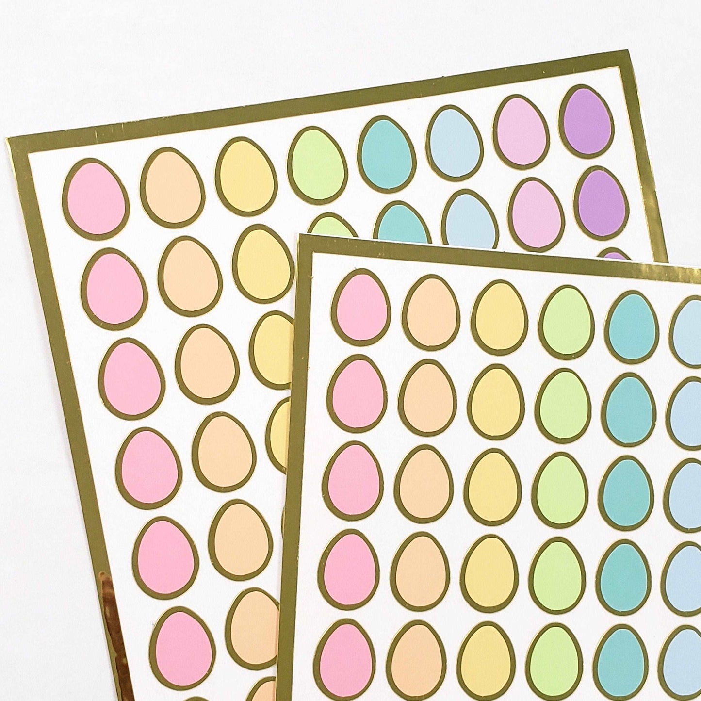 Pastel Easter Egg Stickers, set of 80 small egg decals for invitations, envelopes and journals, scrapbook page embellishments, sticker gift.