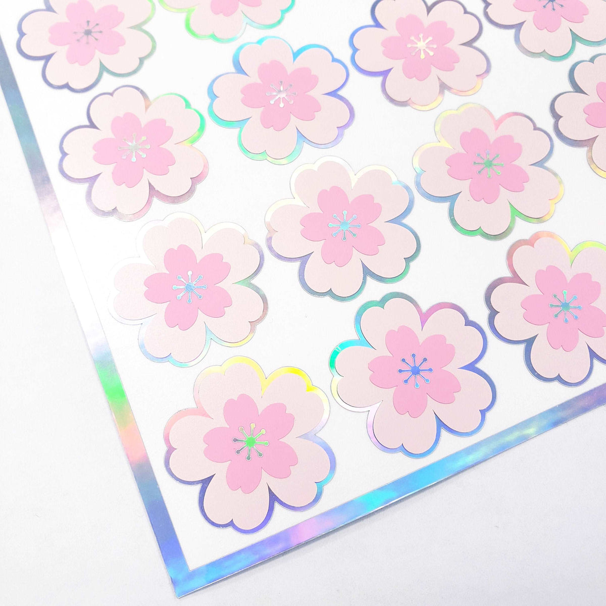 Silver Flower Sticker Set of 20 Pink and Silver Cherry Blossom Flower Stickers. – Fairy Dust ...