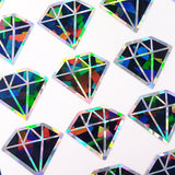 Set of 40 Black Diamond Stickers - Sparkly Gemstone Decals for Journals, Gifts & Scrapbook Embellishments