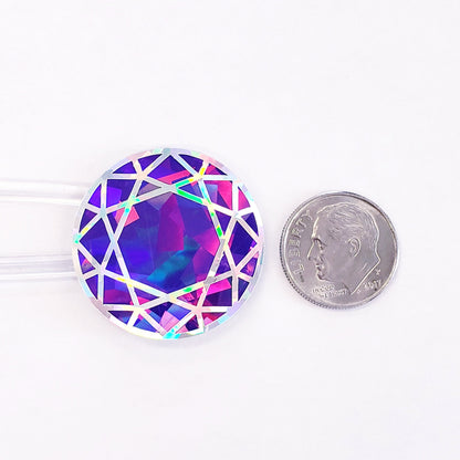 February Birthstone stickers, set of 20 sparkly round amethyst gemstone decals for gifts, notecards, journals and scrapbook embellishments