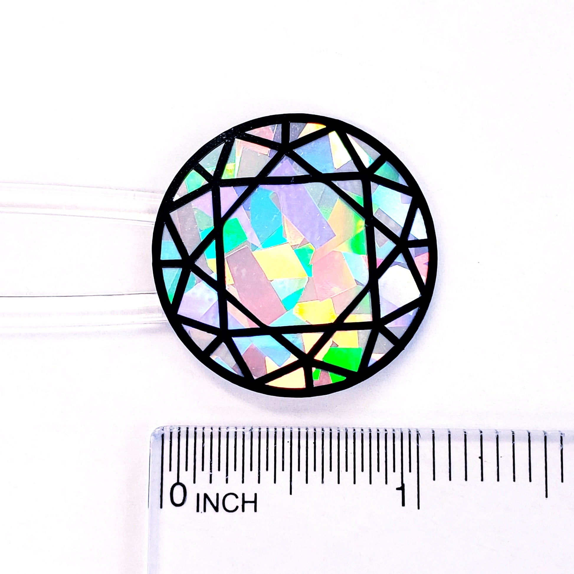 April Birthstone stickers, set of 20 sparkly round white diamond gemstone decals for gifts, notecards, journals and scrapbook embellishments