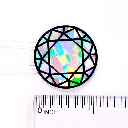 April Birthstone stickers, set of 20 sparkly round white diamond gemstone decals for gifts, notecards, journals and scrapbook embellishments