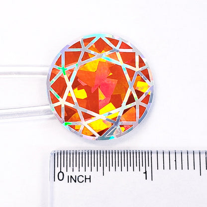 Orange Birthstone stickers, set of 20 small sparkly round orange gemstone decals for gifts, notecards, journals, phone grips and scrapbooks