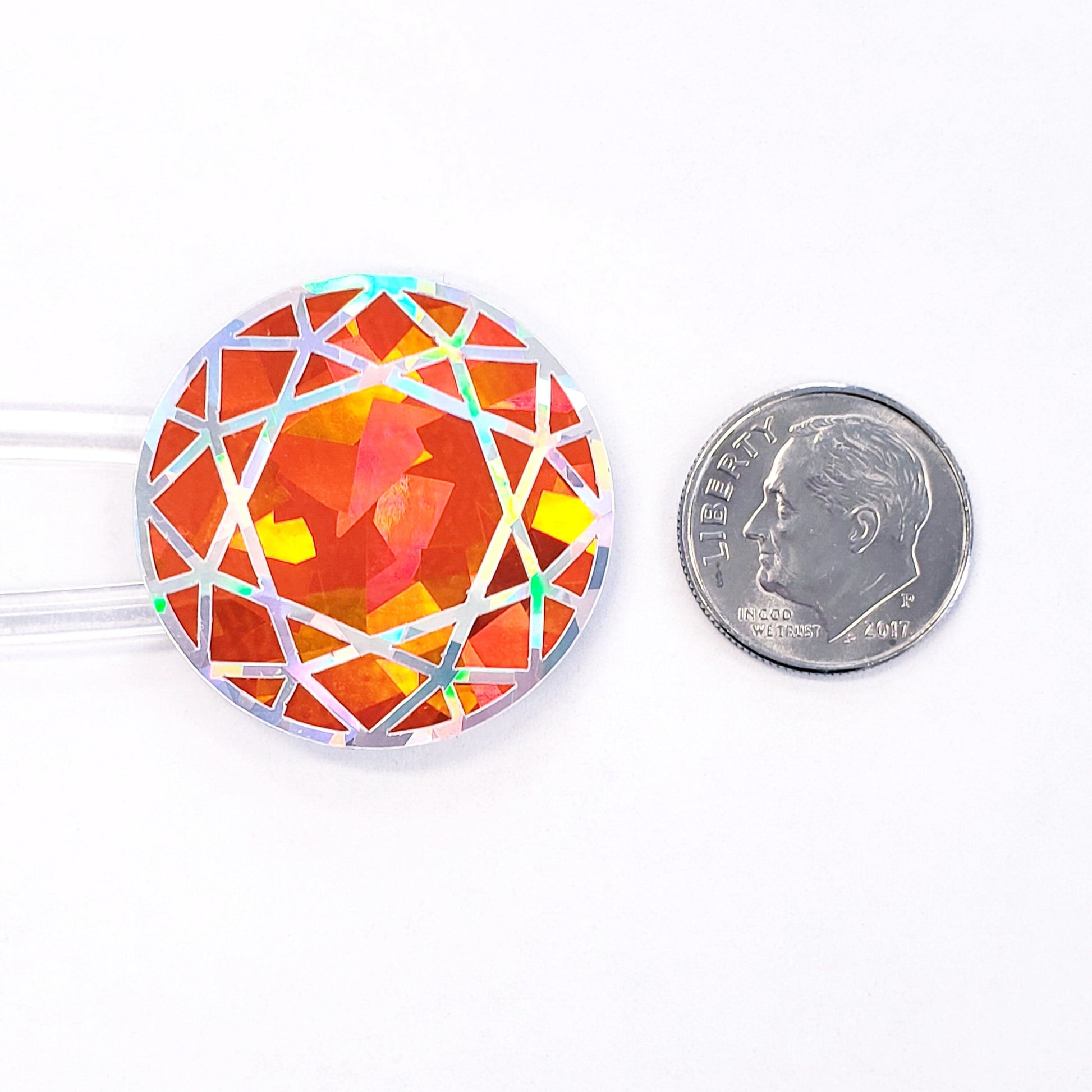 Orange Birthstone stickers, set of 20 small sparkly round orange gemstone decals for gifts, notecards, journals, phone grips and scrapbooks