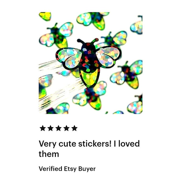Lightning Bug Stickers, set of 35 firefly decals.