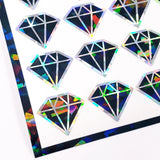 Black diamond shaped sparkly stickers