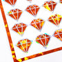November Birthstone stickers, set of 40 small sparkly orange gemstone decals for gifts, notecards, journals and scrapbook embellishments.