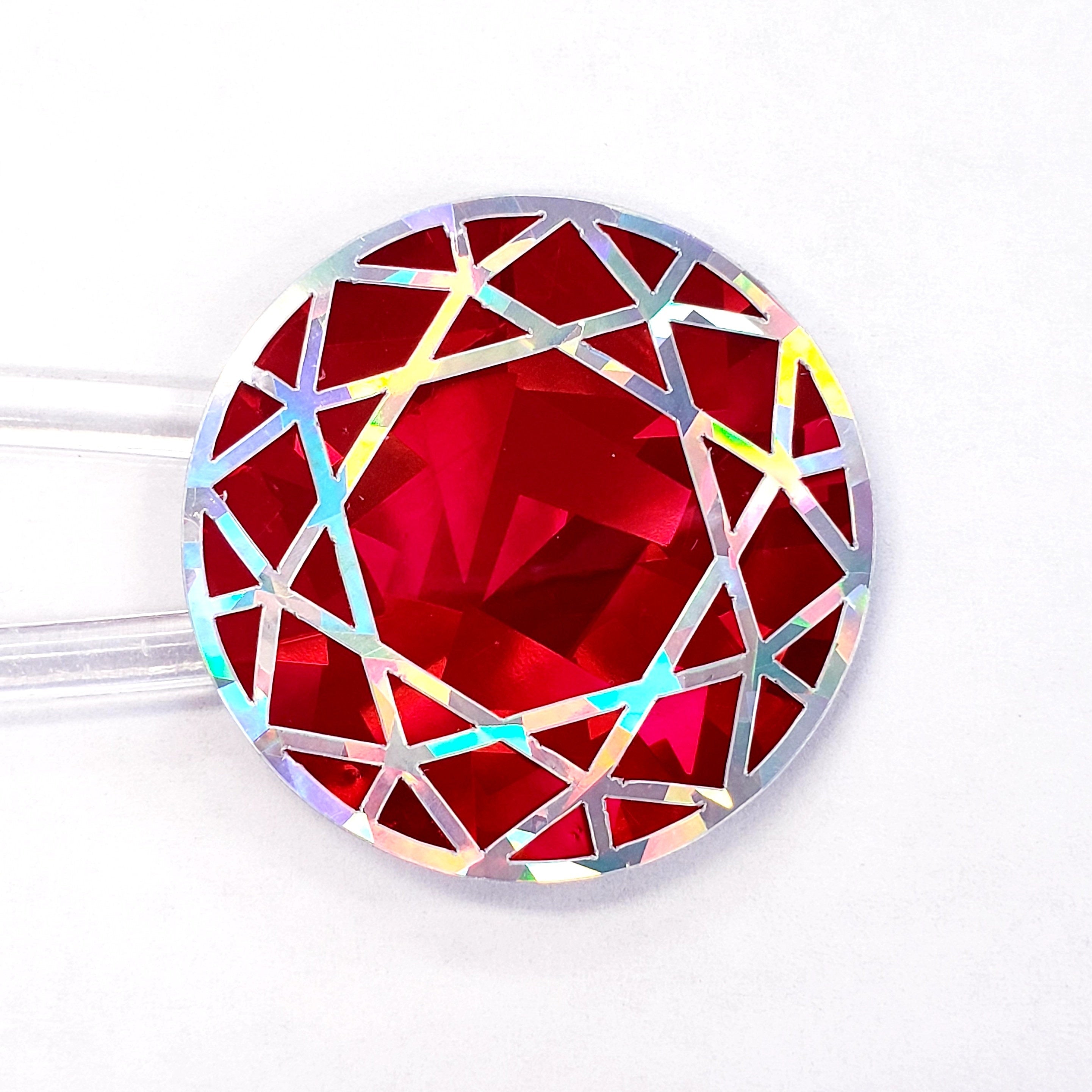 Red Diamond Stickers, set of 20 small round ruby gemstone decals ...