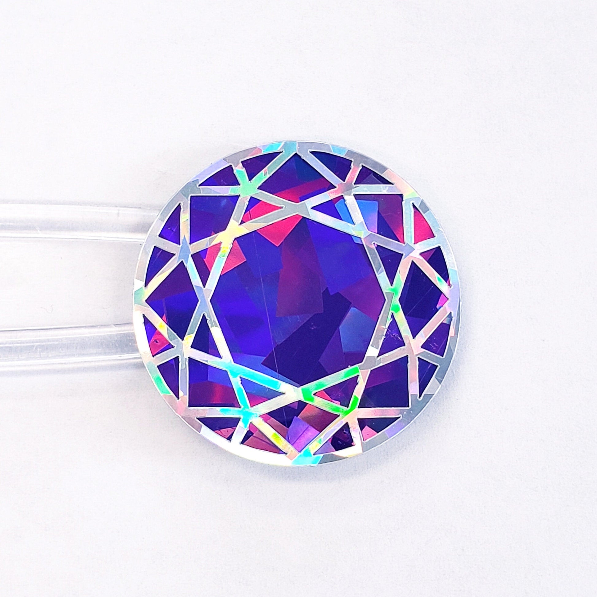 February Birthstone stickers, set of 20 sparkly round amethyst gemstone decals for gifts, notecards, journals and scrapbook embellishments