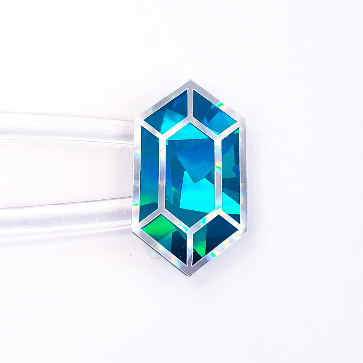 Aquamarine gemstone stickers, set of 36 small sparkly jewel shape decals for laptops, notebooks, journals. March pisces birthstone stickers
