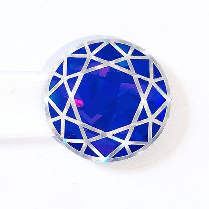 Blue Diamond Sticker Bundle, set of 96 sparkly faux sapphire gemstone stickers for September birthday, Virgo zodiac gift, Free shipping.
