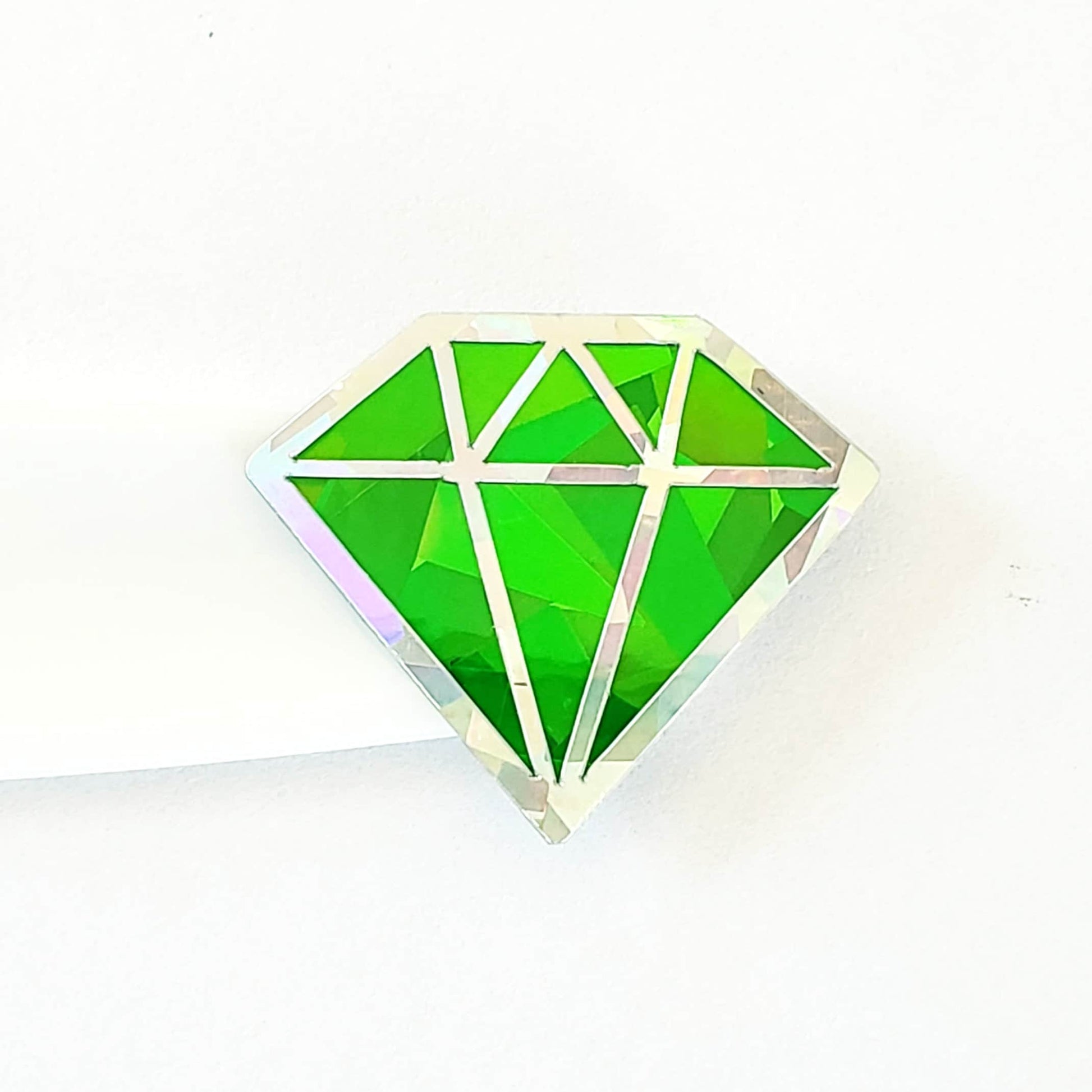 Green Diamond Sticker Bundle, set of 96 sparkly green peridot faux gemstone stickers for August birthday, Virgo zodiac gift, Free shipping.