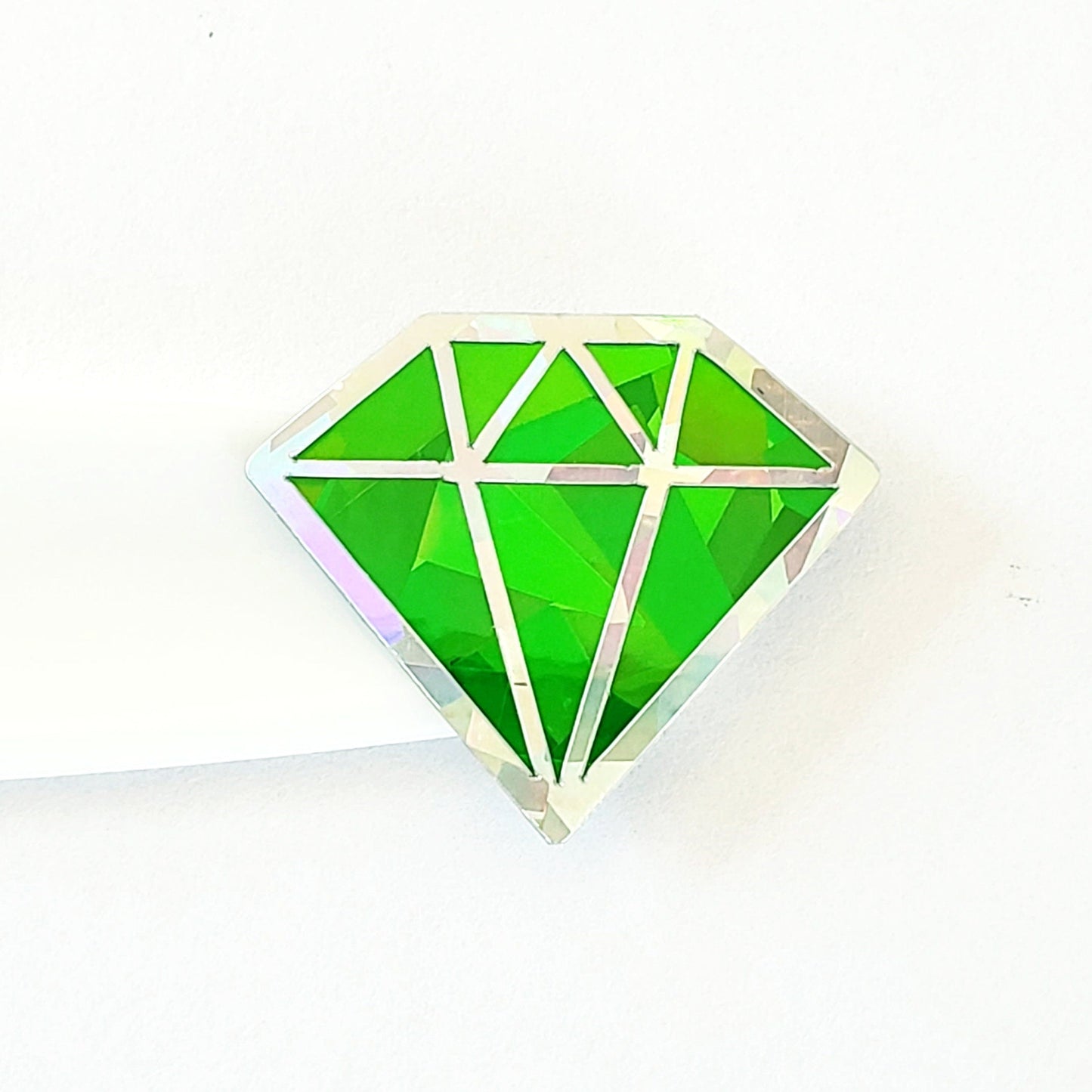 Green Crystal Jewel Stickers, set of 40 sparkly peridot birthstone stickers for August birthday, Virgo zodiac gift, diamond shape stickers.