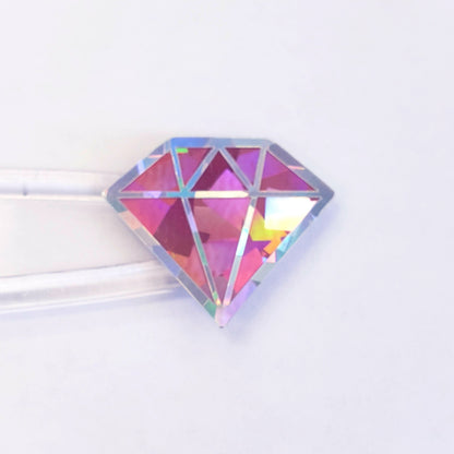 Pink Diamond Stickers, set of 40 small sparkly light pink diamond shaped gem vinyl decals, Libra October birthday gift.