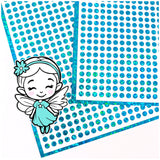 Extra Small Teal Glitter Dot Stickers. Set of 750 micro sized turquoise dots for journals, planners, goal trackers, calendars and crafts.
