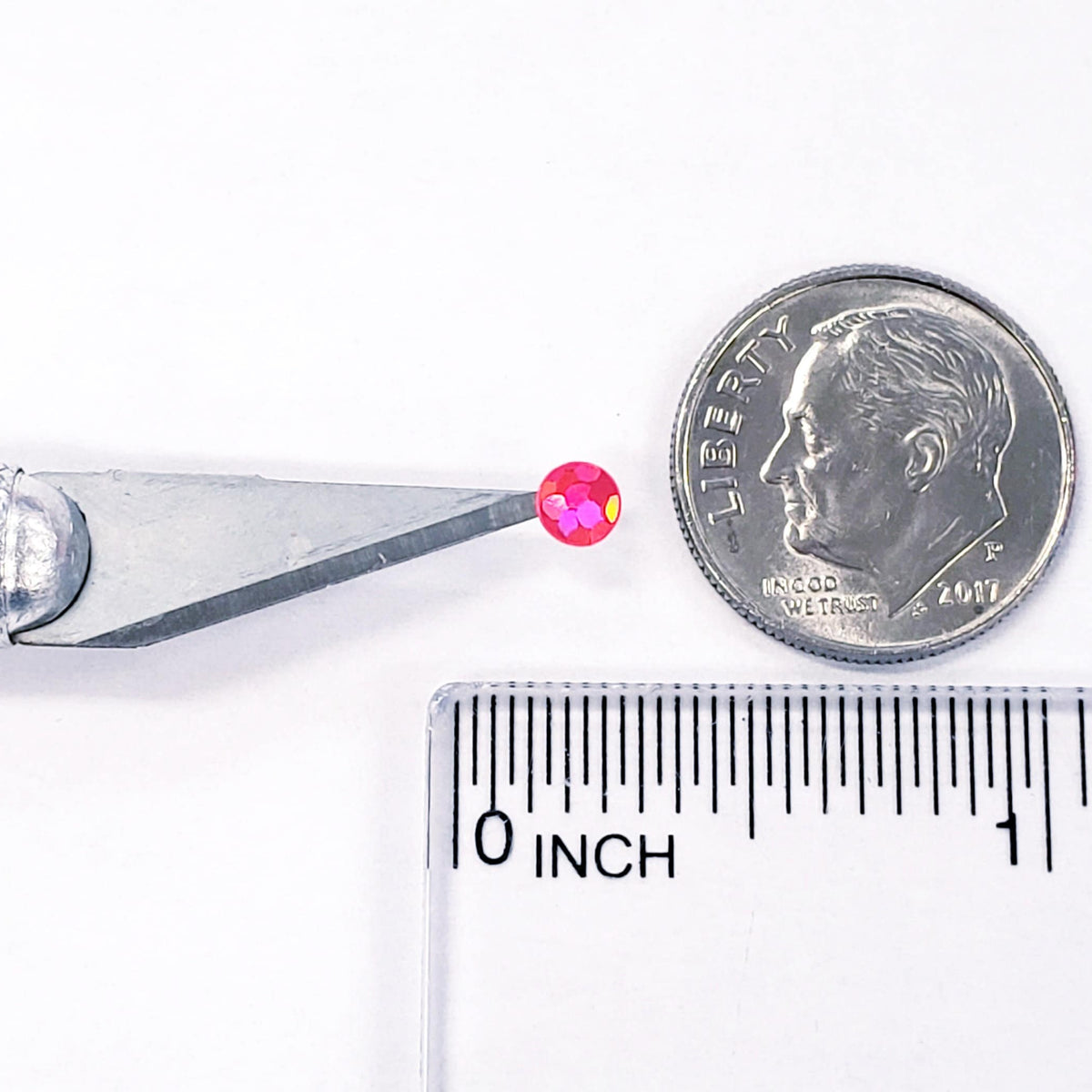 Extra Small Pink Dot Stickers, set of 750 micro sized neon pink glitter dots for daily journals, planners, trackers, calendars and crafts.