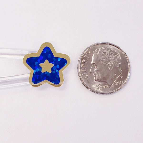 Star Stickers, set of 70 patriotic red, white, blue and gold stars for Memorial Day, July 4th, American Flag Decor, Glitter Sticker Sheet.