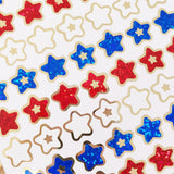 Star Stickers, set of 70 patriotic red, white, blue and gold stars for Memorial Day, July 4th, American Flag Decor, Glitter Sticker Sheet.