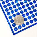 Blue Glitter Dot Stickers, set of 560, two dot sizes 2mm and 1/4 dots for meal choice, journals, planners, calendars, charts and crafts.