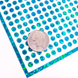 Turquoise Glitter Dot Stickers, set of 560, two dot sizes 2mm and 1/4 dots for meal choice, journals, planners, calendars, charts and crafts