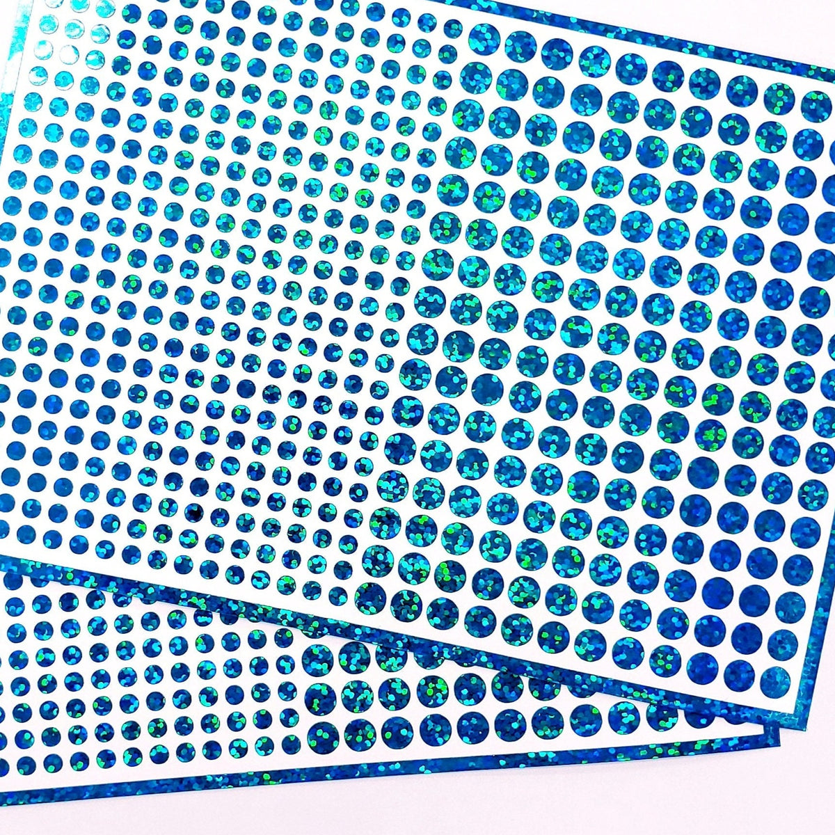 Turquoise Glitter Dot Stickers, set of 560, two dot sizes 2mm and 1/4 dots for meal choice, journals, planners, calendars, charts and crafts