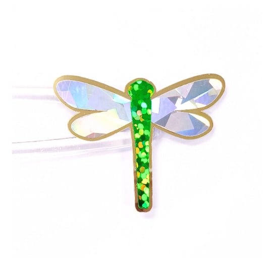sparkly green dragonfly stickers